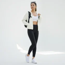 Áo Khoác Hoodie Zip Form Rộng 5219YF trắng năng động